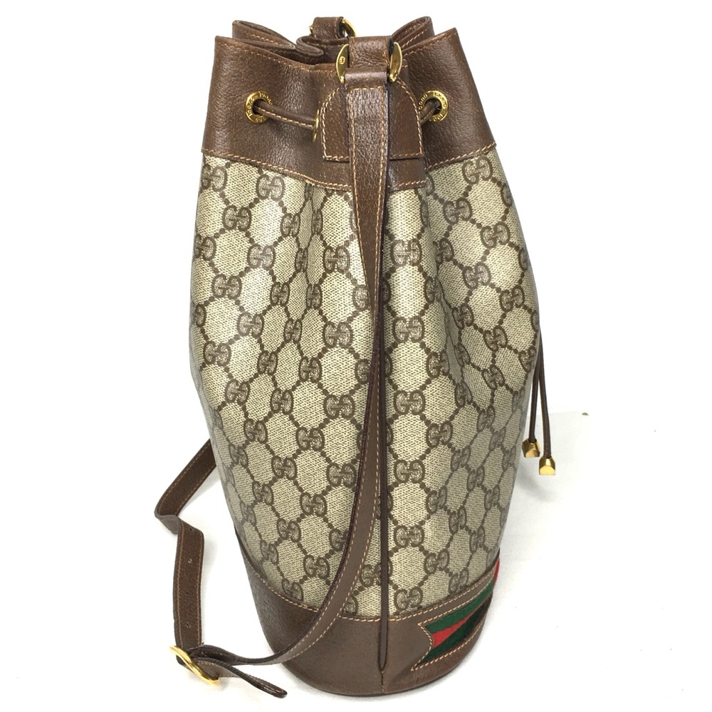 Authentic Gucci brown monogram coated canvas bucket bag - Picture 9 of 15